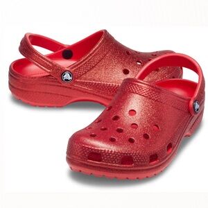New Red Glitter Classic Crocs Unisex Sizing Women’s Size 12 / Men’s Size 10